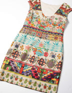 Desigual Women's cotton short dress, white with print