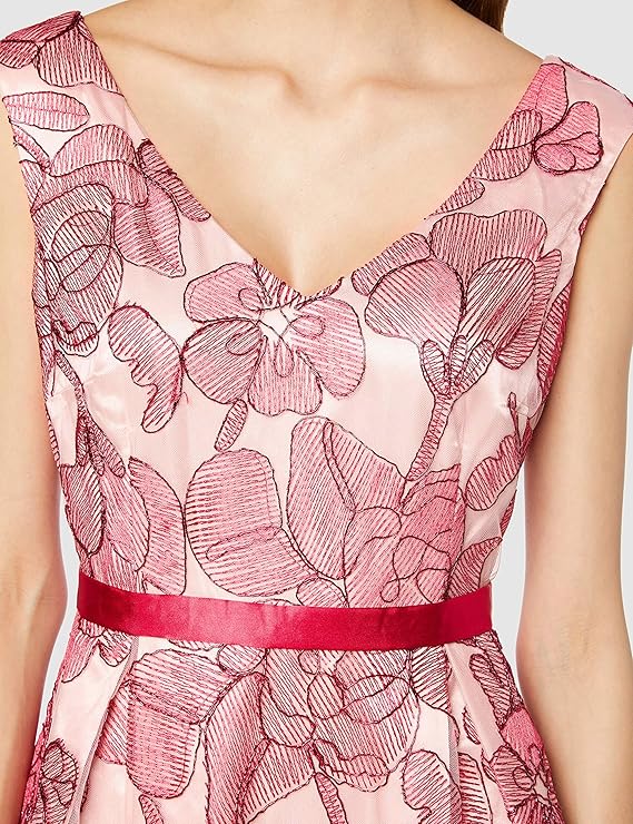 Vera Mont Women's evening handmade dress with floral lace