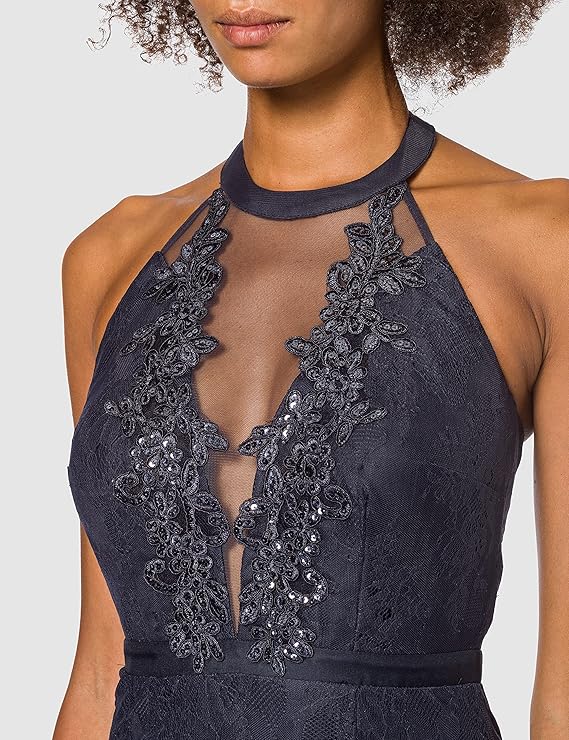 Vera Mont Evening dress with lace, dark blue