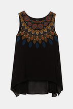 Desigual Borneo Дамска блуза, черна с щампа