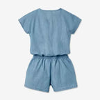 Cotton denim jumpsuit for girl, blue