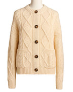 Плетена дамска жилетка в цвят слонова кост Polo Ralph Lauren