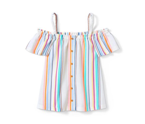 Children's blouse made of linen and cotton for girls, multi-colored