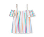Children's blouse made of linen and cotton for girls, multi-colored