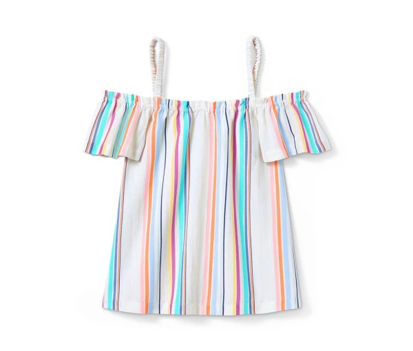 Children's blouse made of linen and cotton for girls, multi-colored