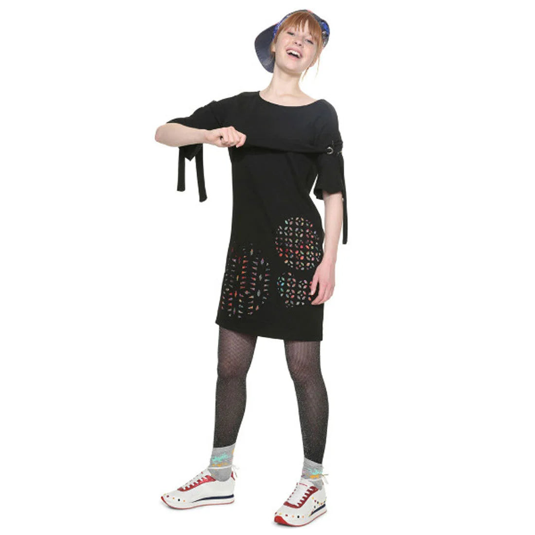 Women's dress with A-line silhouette and elbow-length sleeves Desigual