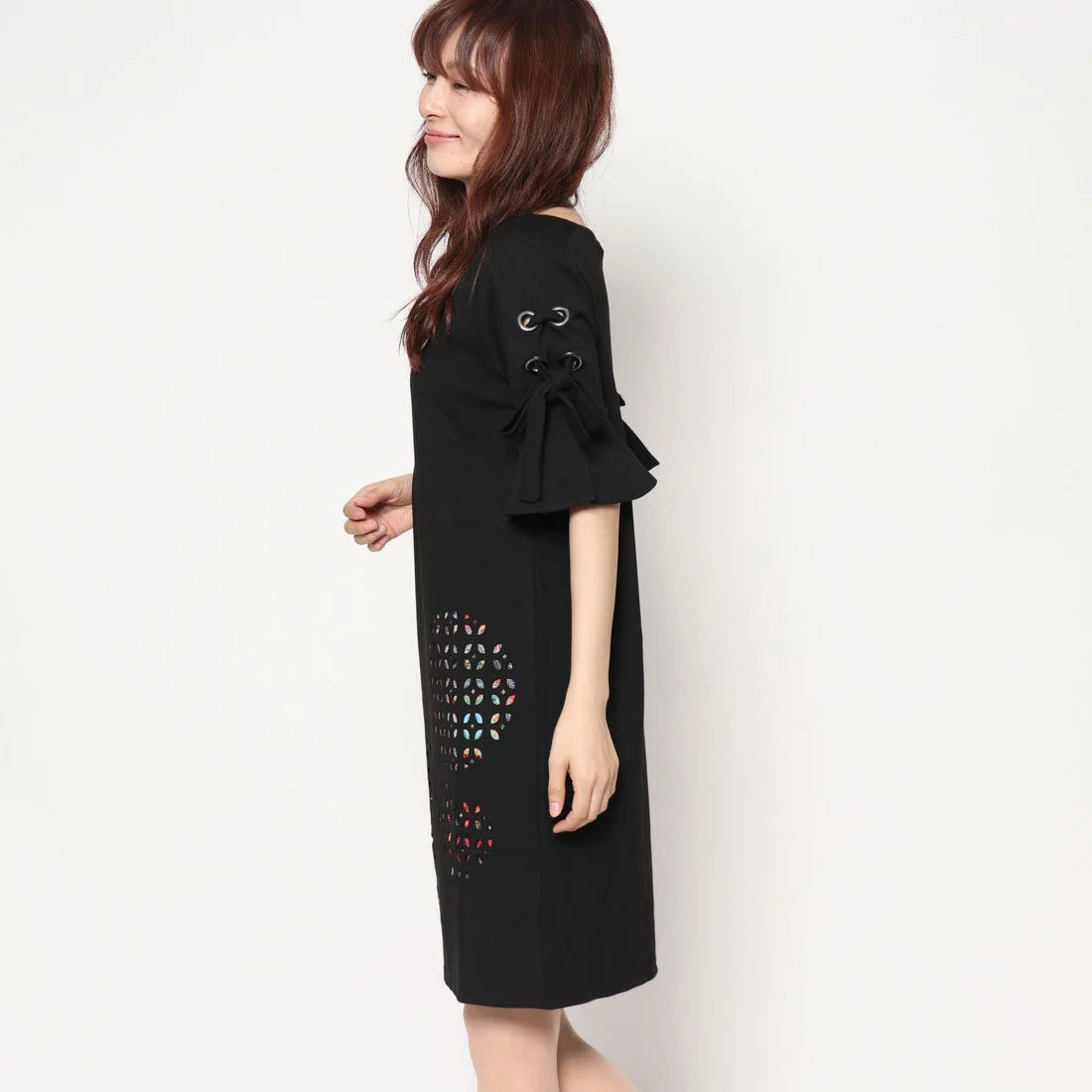 Women's dress with A-line silhouette and elbow-length sleeves Desigual