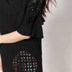 Women's dress with A-line silhouette and elbow-length sleeves Desigual