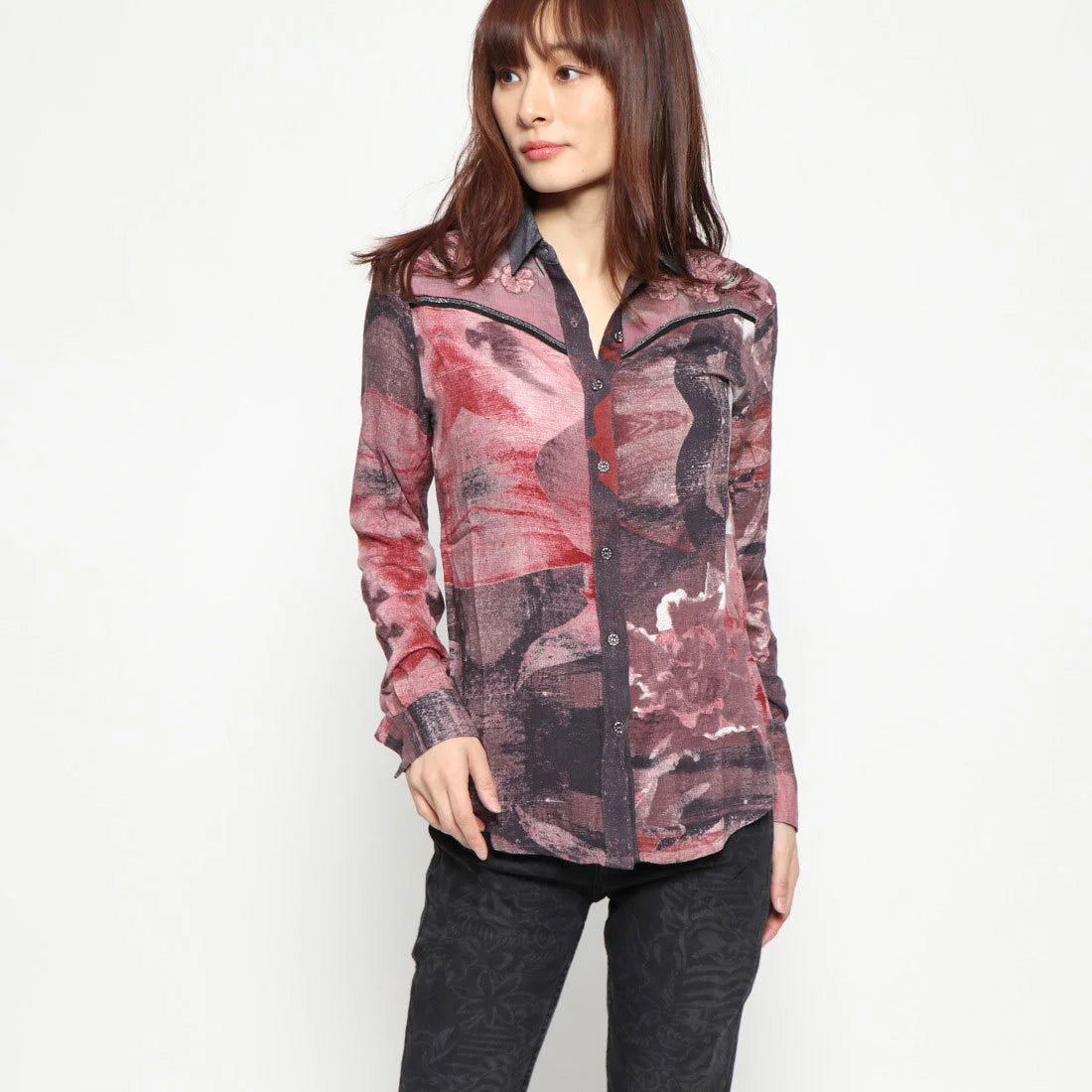 Women's long-sleeved shirt with floral print Desigual