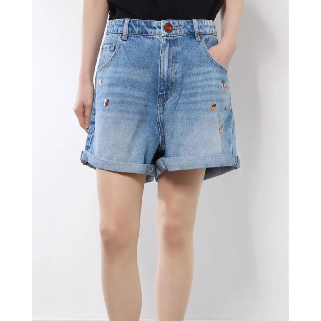 Desigual sequined denim shorts 