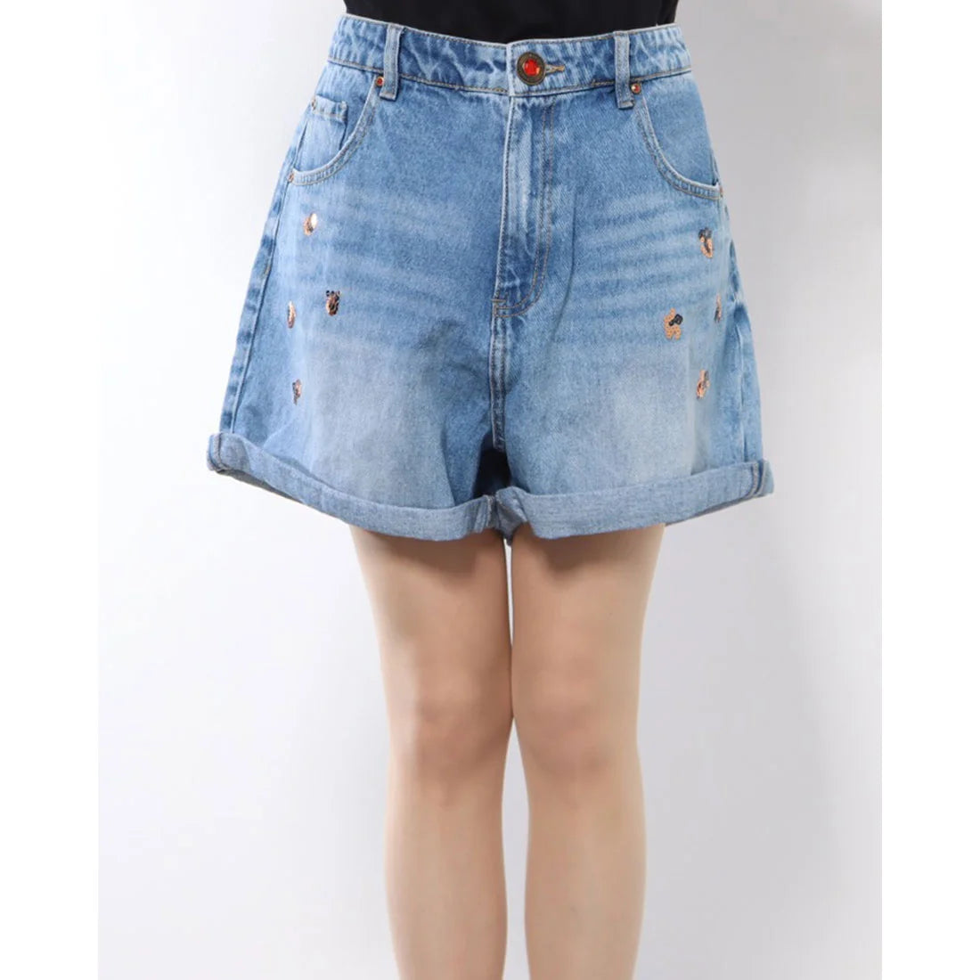 Desigual sequined denim shorts 