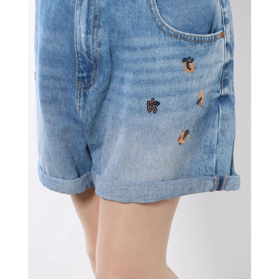 Desigual sequined denim shorts 