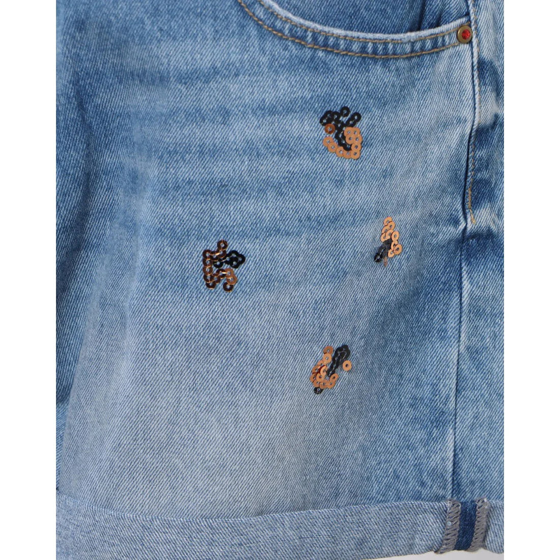 Desigual sequined denim shorts 