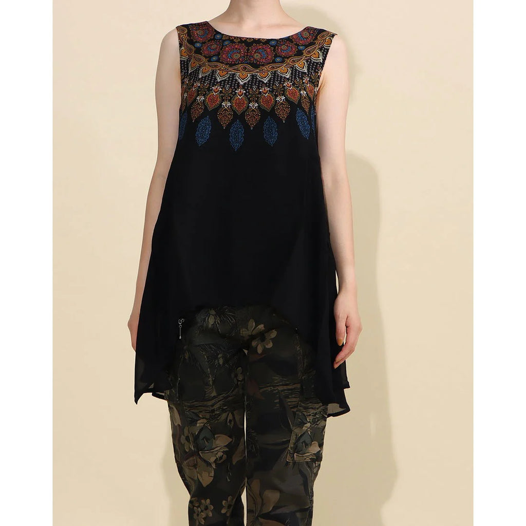 Desigual Borneo Дамска блуза, черна с щампа