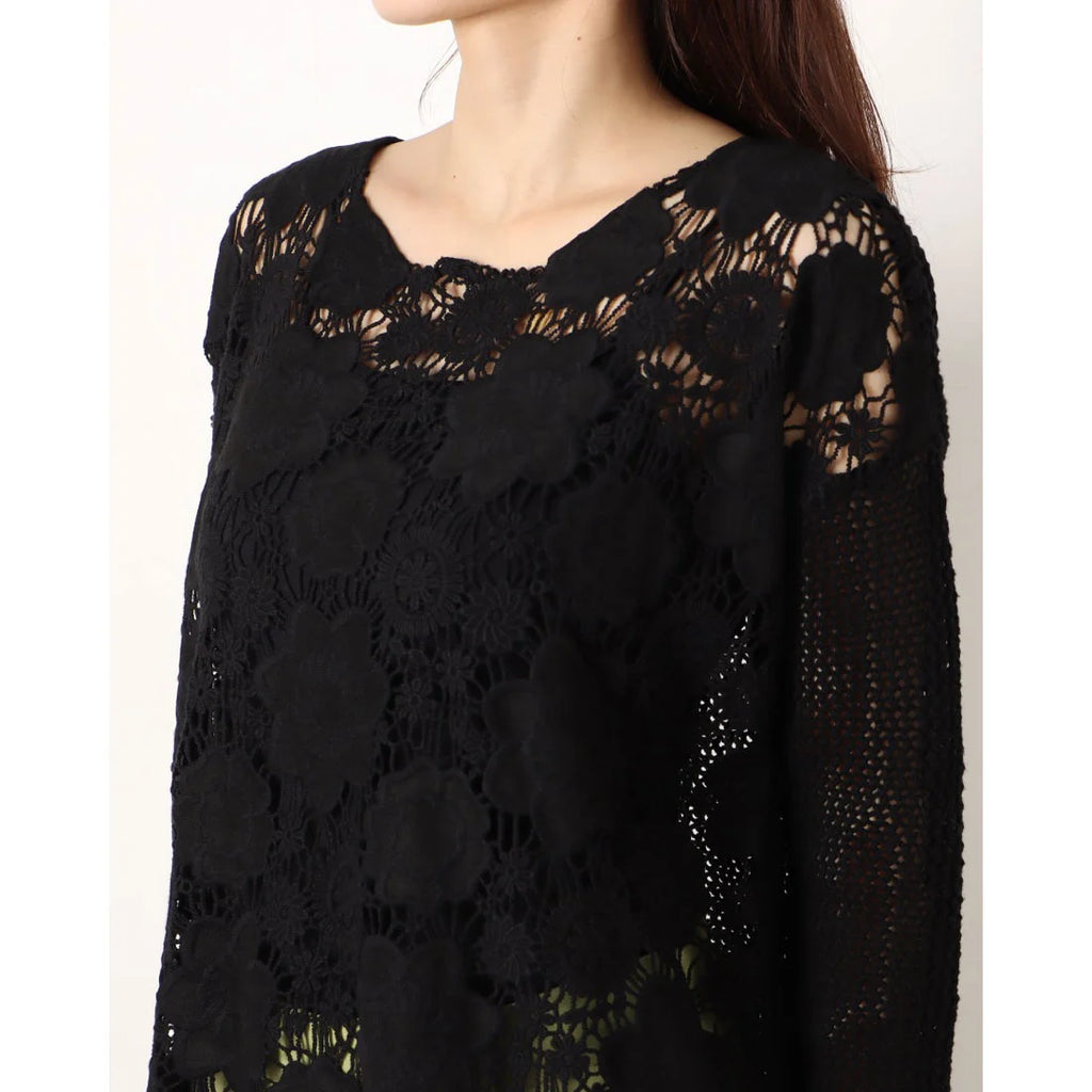 Дамска черна плетена блуза Desigual JERS LYN