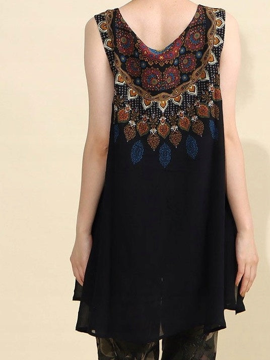 Desigual Borneo Дамска блуза, черна с щампа