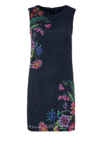 Desigual Women's lace dress, blue with flower print