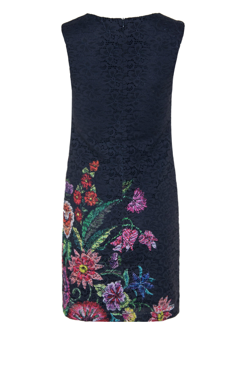 Desigual Women's lace dress, blue with flower print