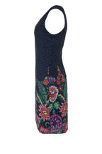 Desigual Women's lace dress, blue with flower print