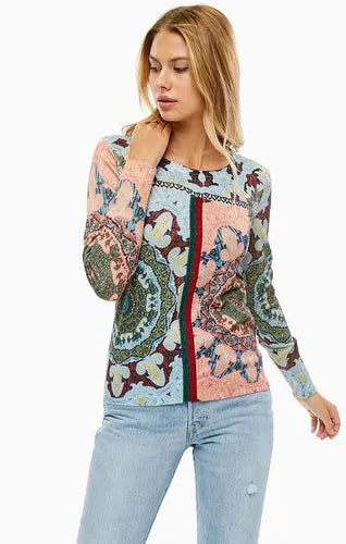 Desigual Дамска блуза с дълъг ръкав, разноцветна