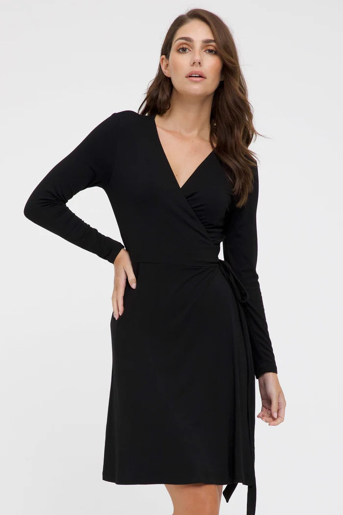 EDITED Women's wrap dress, black