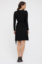 EDITED Women's wrap dress, black