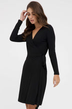 EDITED Women's wrap dress, black