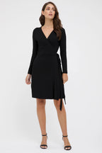 EDITED Women's wrap dress, black