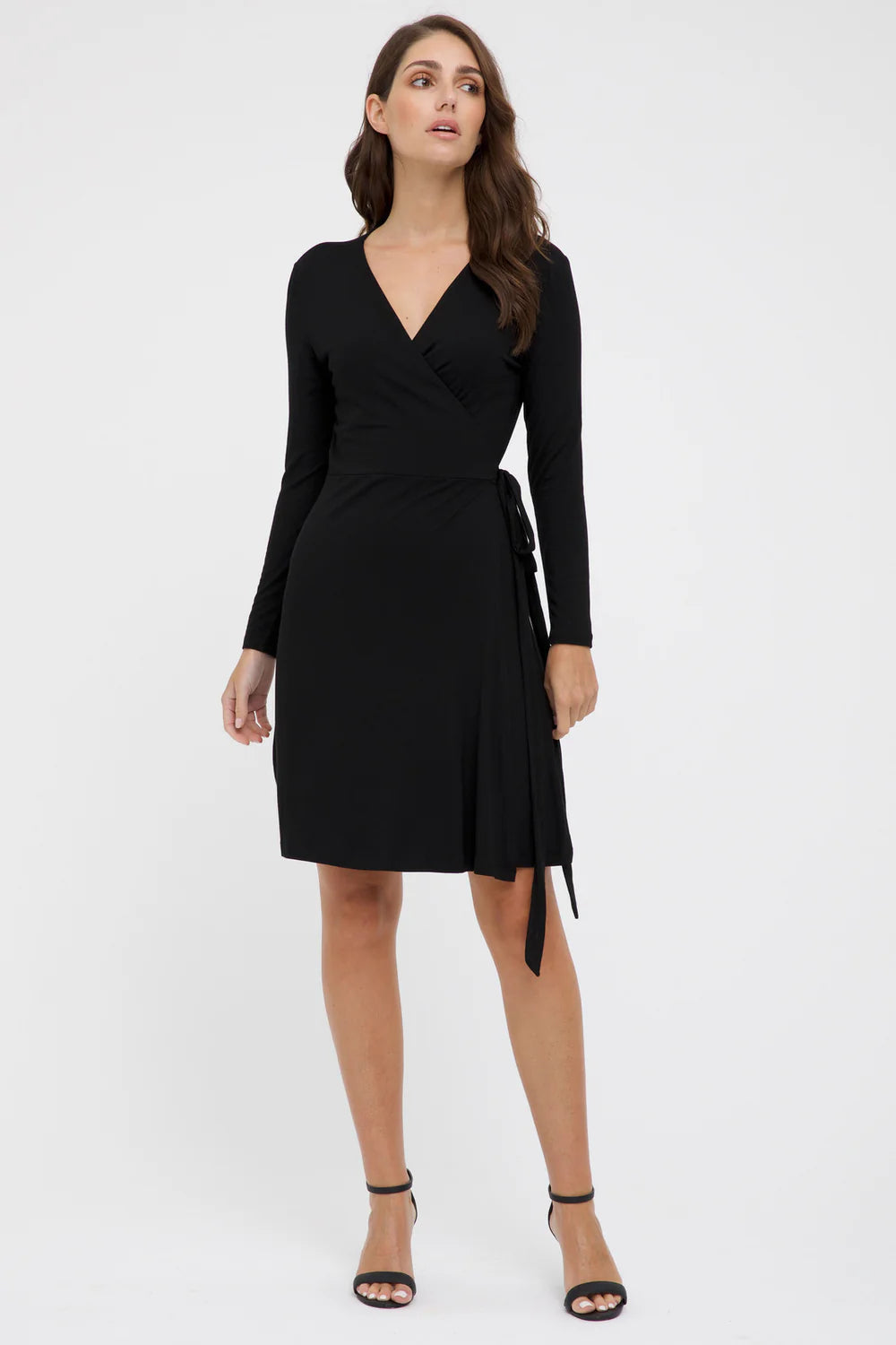 EDITED Women's wrap dress, black