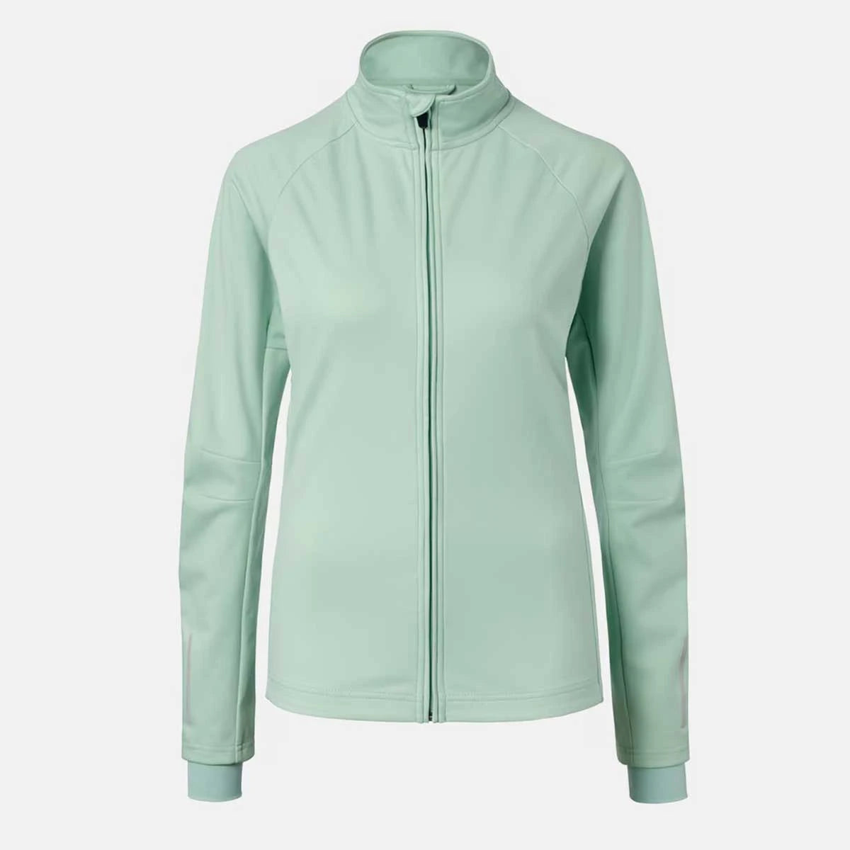 Дамски спортен суитчърт, зелен със светлоотразителен принт