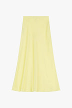 Set Summer satin skirt mid-length, yellow