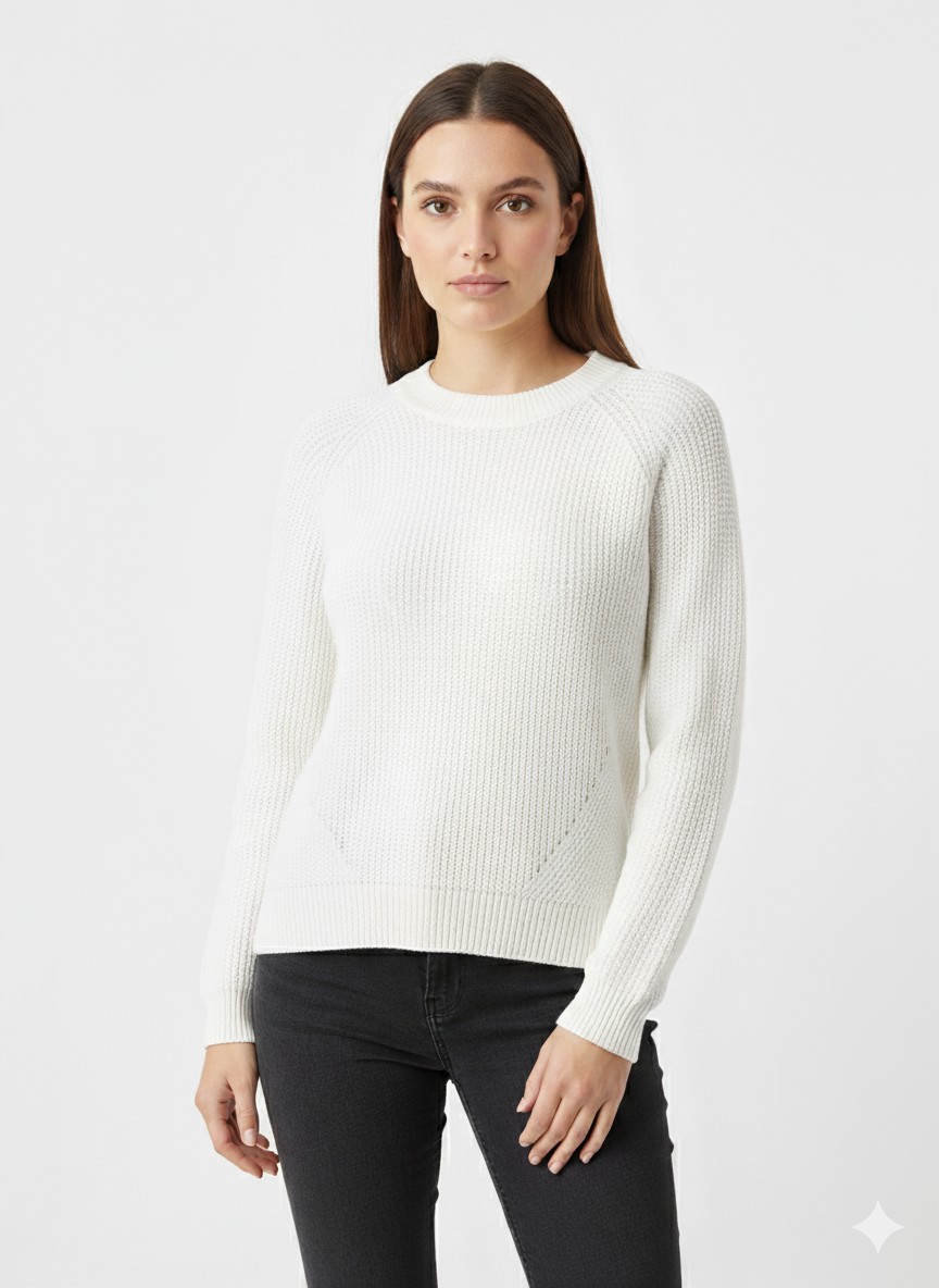 Дамска плетена блуза Street One, бяла