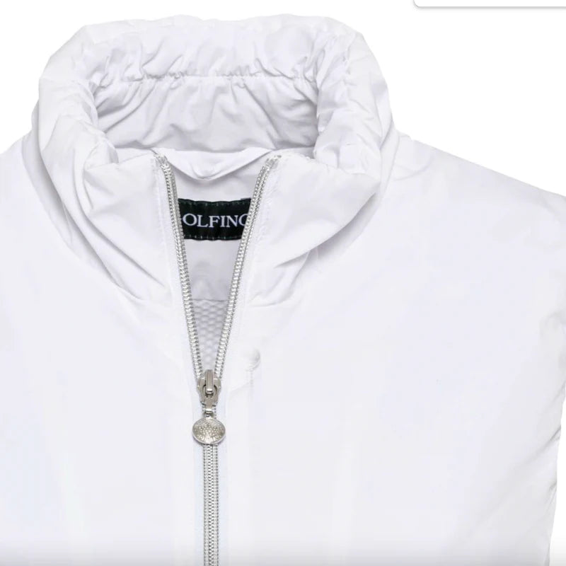 Golfino Windproof two-layer sports vest with sequins, white