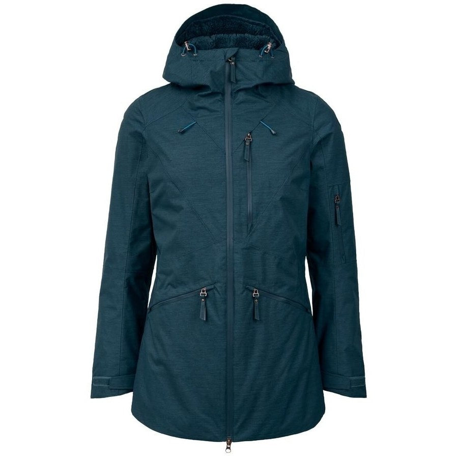 Women's sports ski/snowboard jacket with hood, blue 