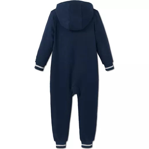 Children's hooded jumpsuit, dark blue