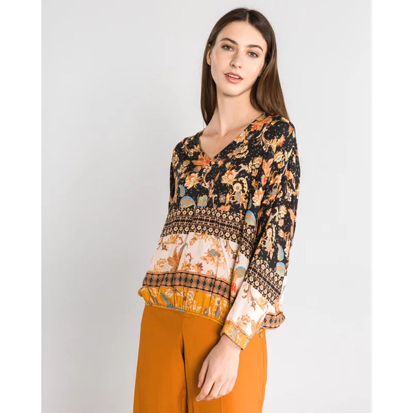 DESIGUAL Дамска елегантна блуза 7/8 ръкав, разноцветна