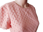 Escada Women's cotton dress with embroidery, peach color