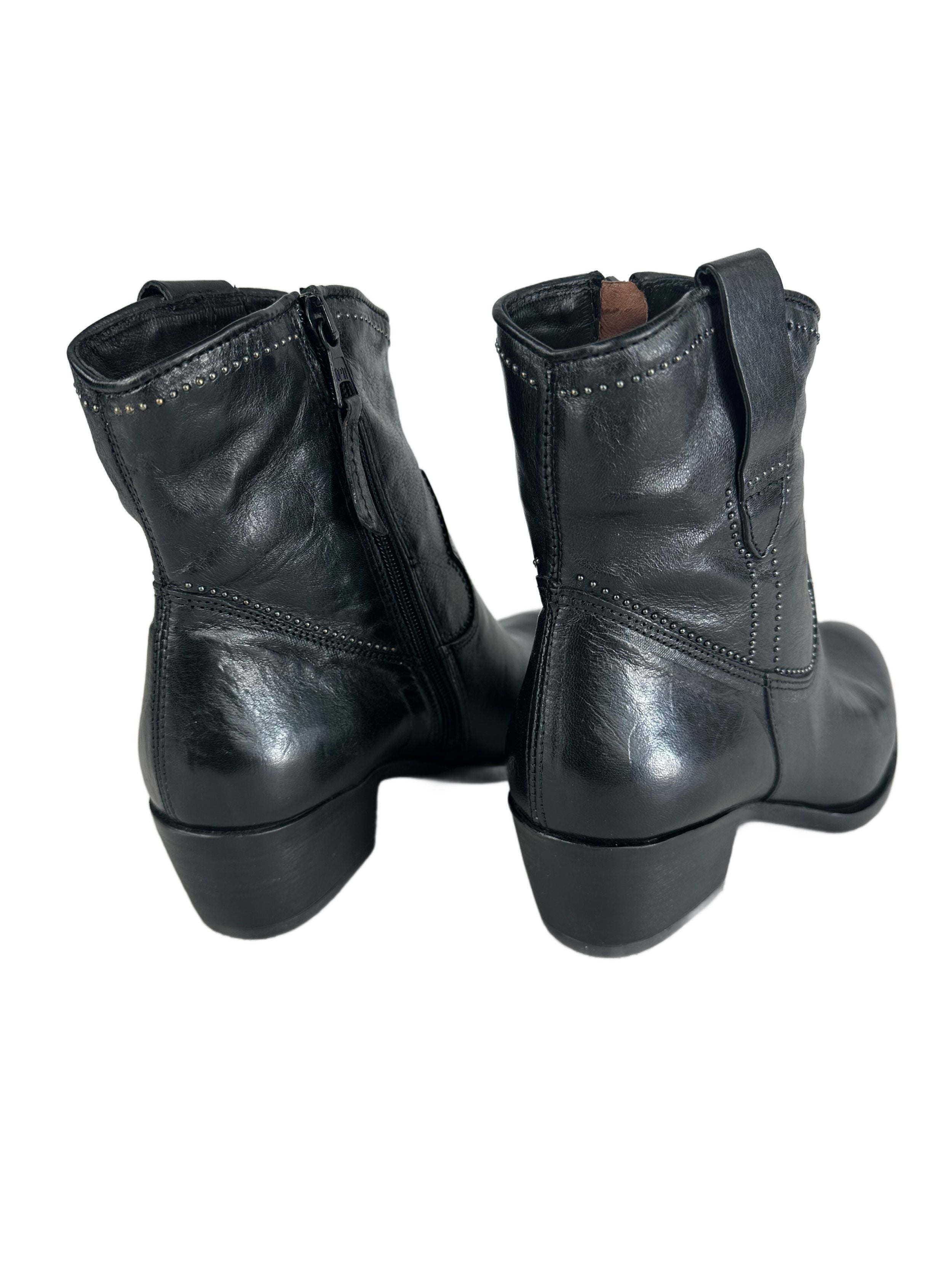 Women's genuine leather boots Mjus DENVER STUDS, black
