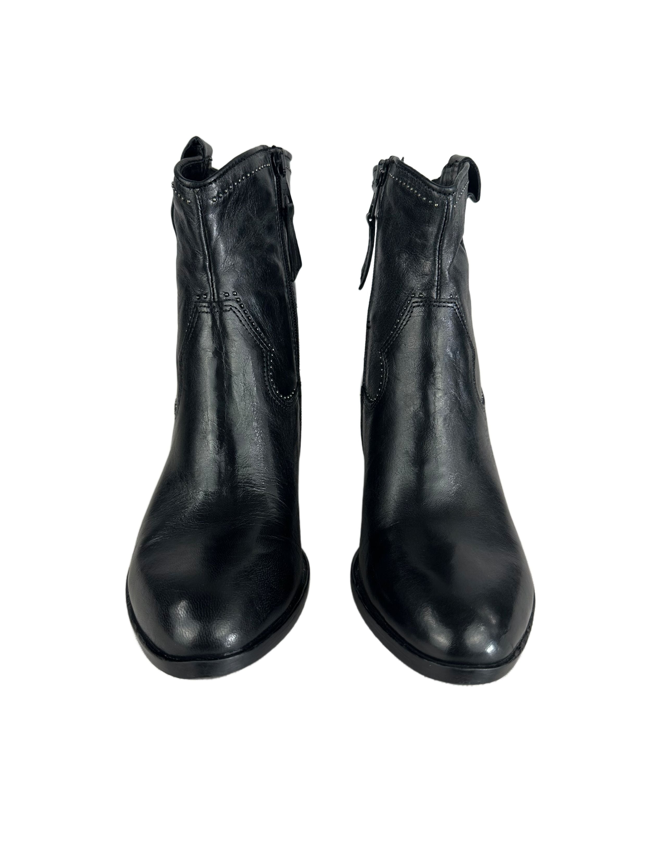 Women's genuine leather boots Mjus DENVER STUDS, black