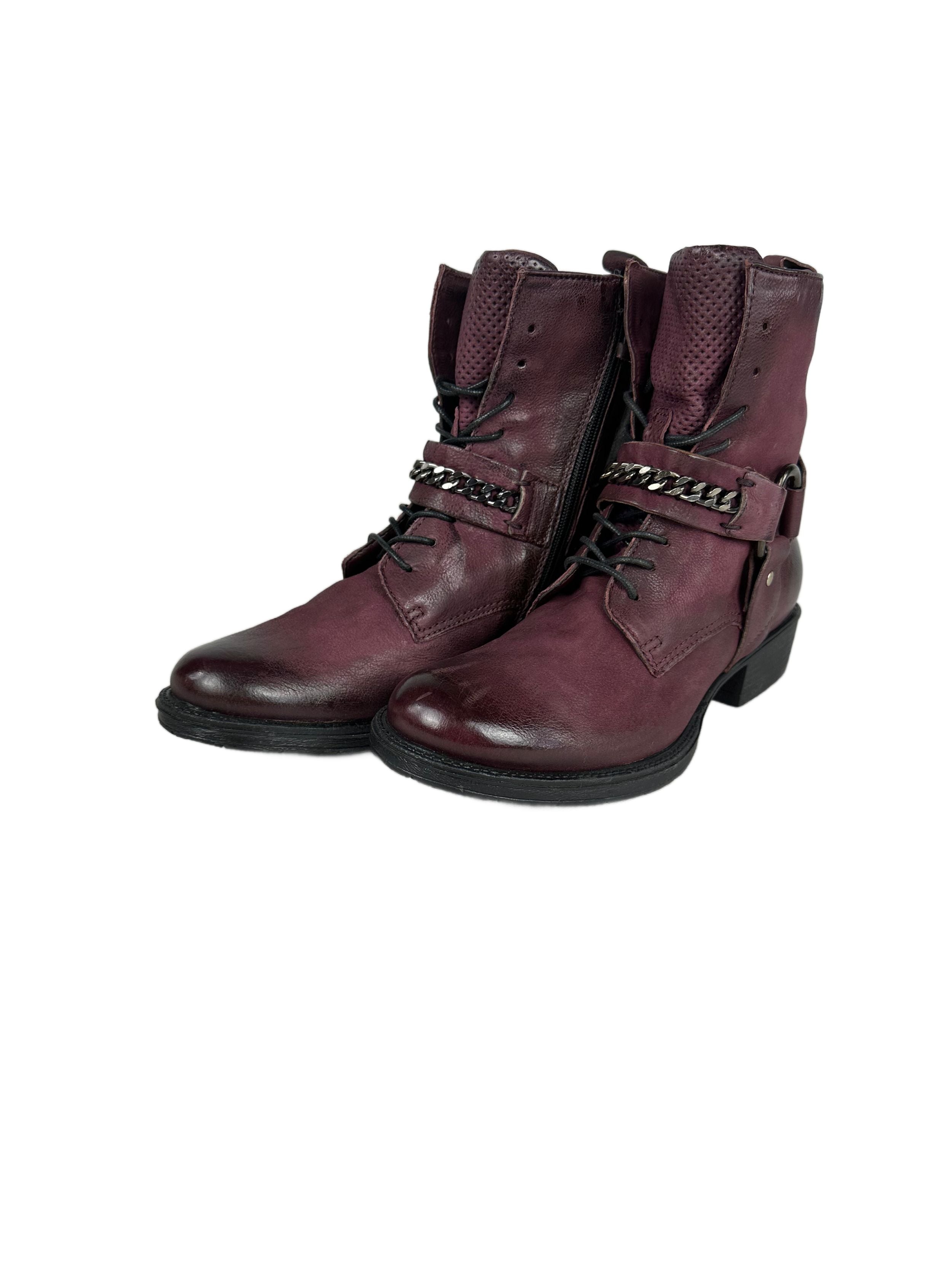 Women's genuine leather boots MJUS, purple