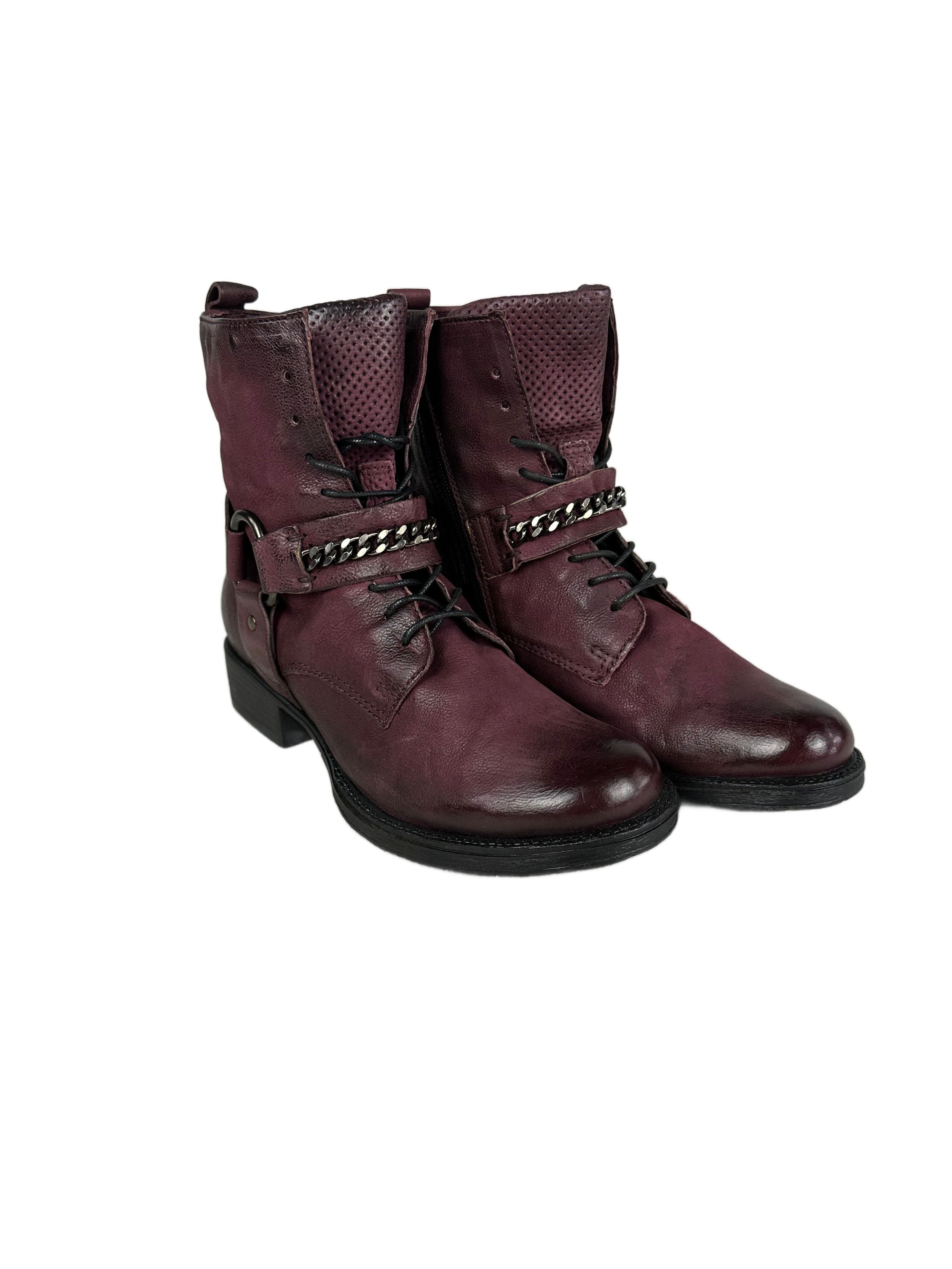 Women's genuine leather boots MJUS, purple