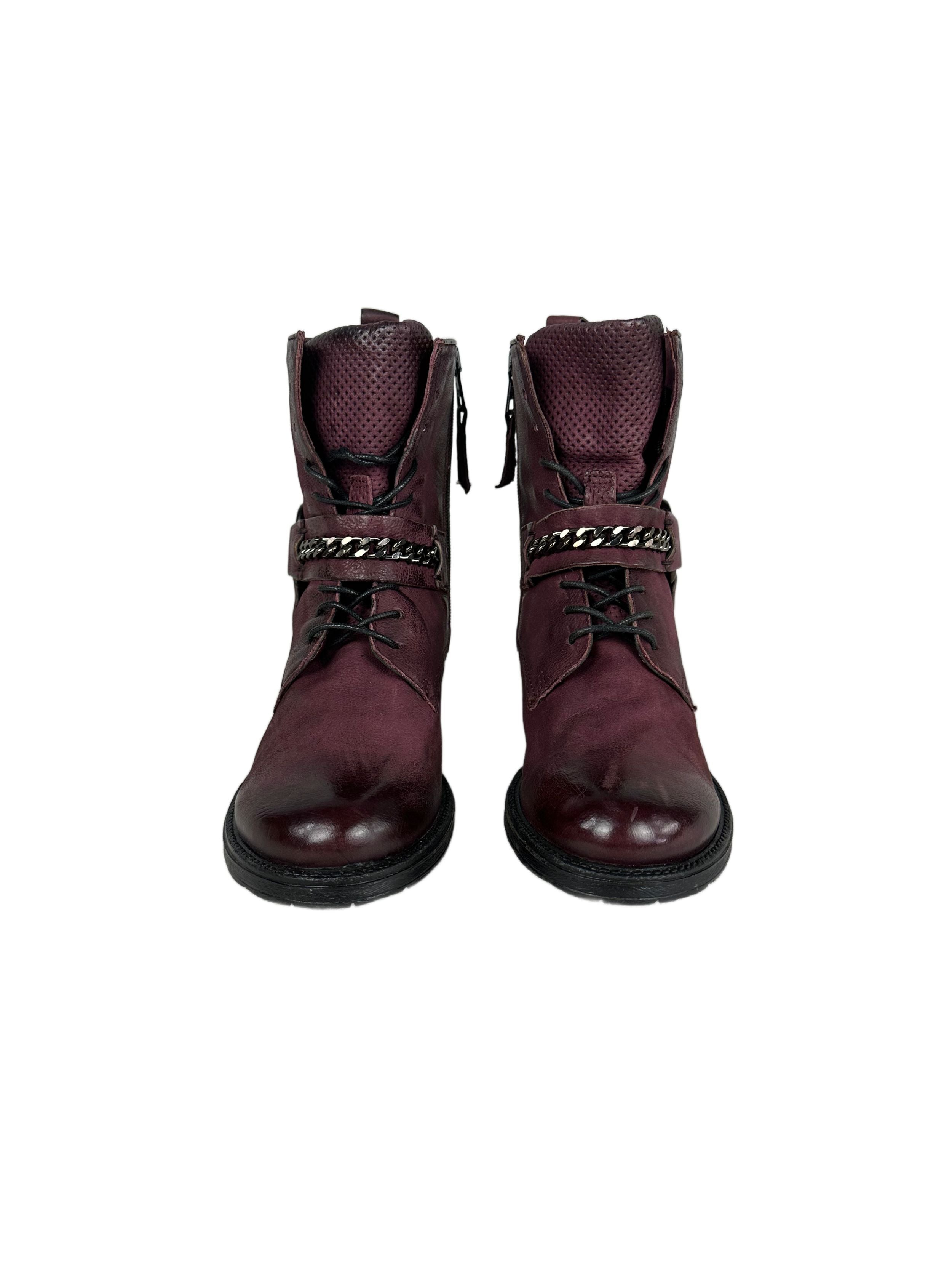 Women's genuine leather boots MJUS, purple