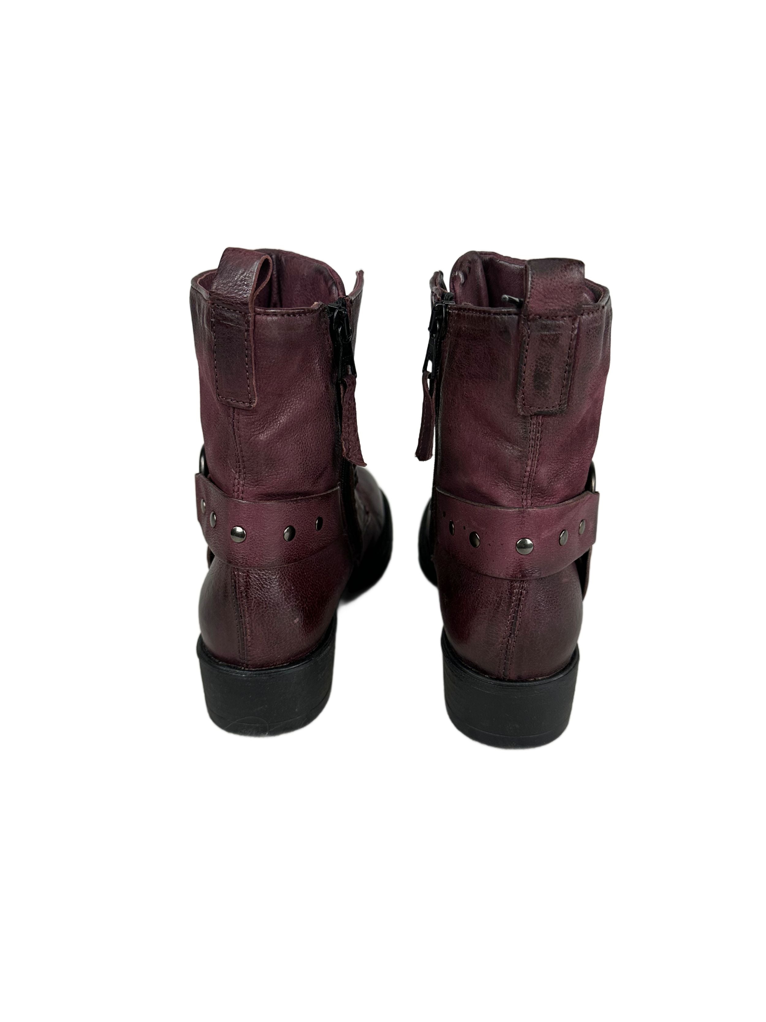 Women's genuine leather boots MJUS, purple