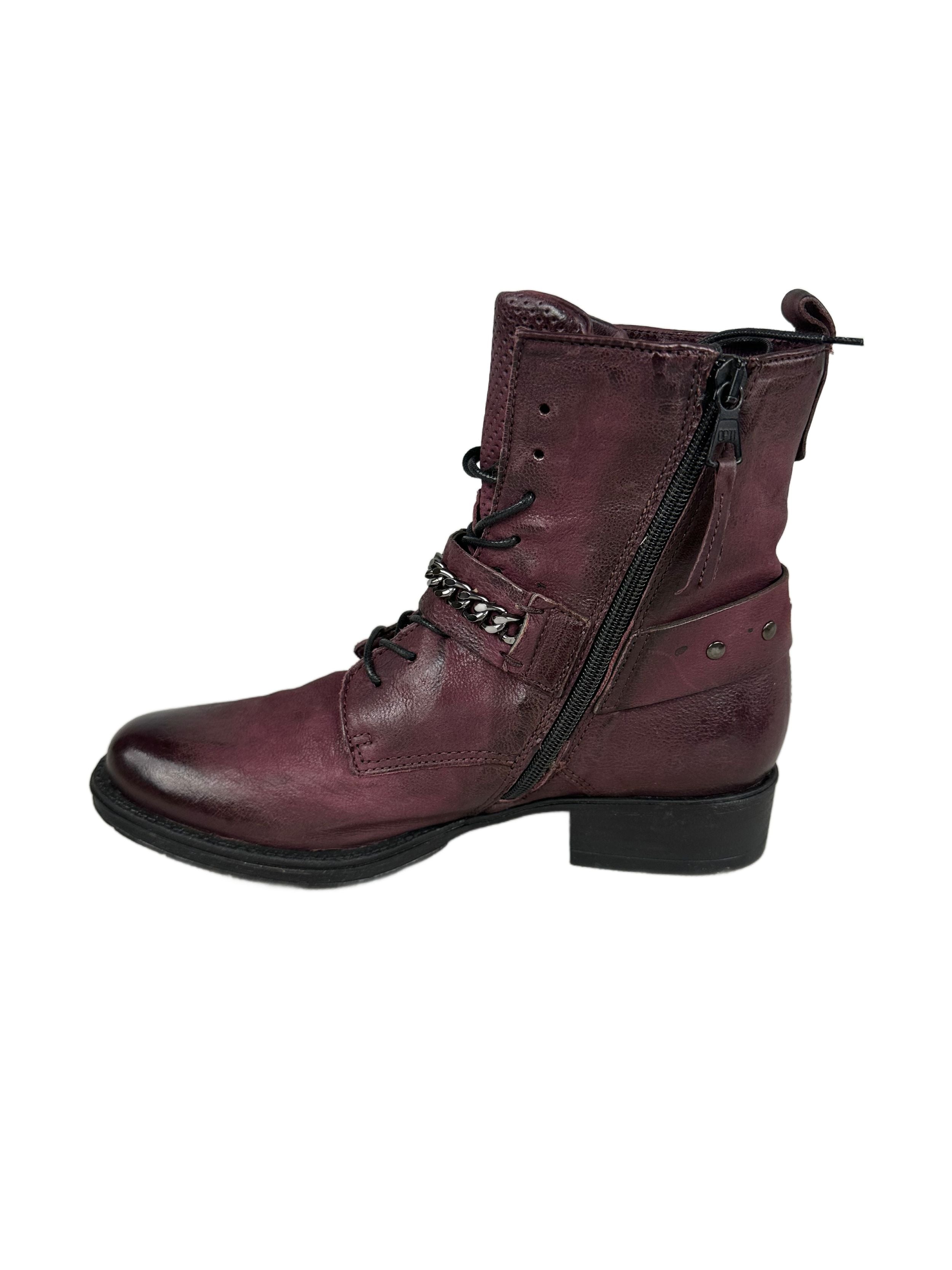 Women's genuine leather boots MJUS, purple