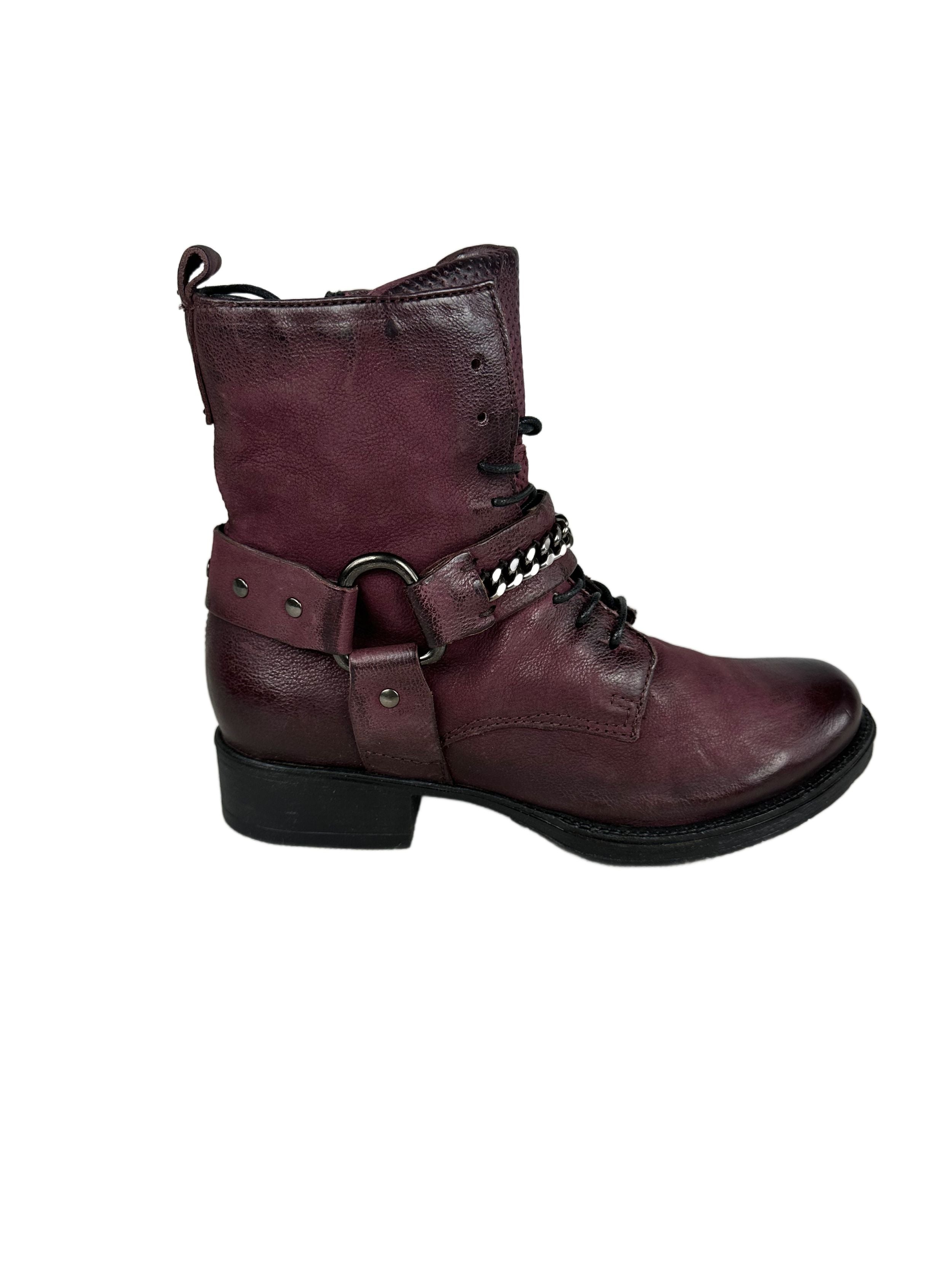 Women's genuine leather boots MJUS, purple