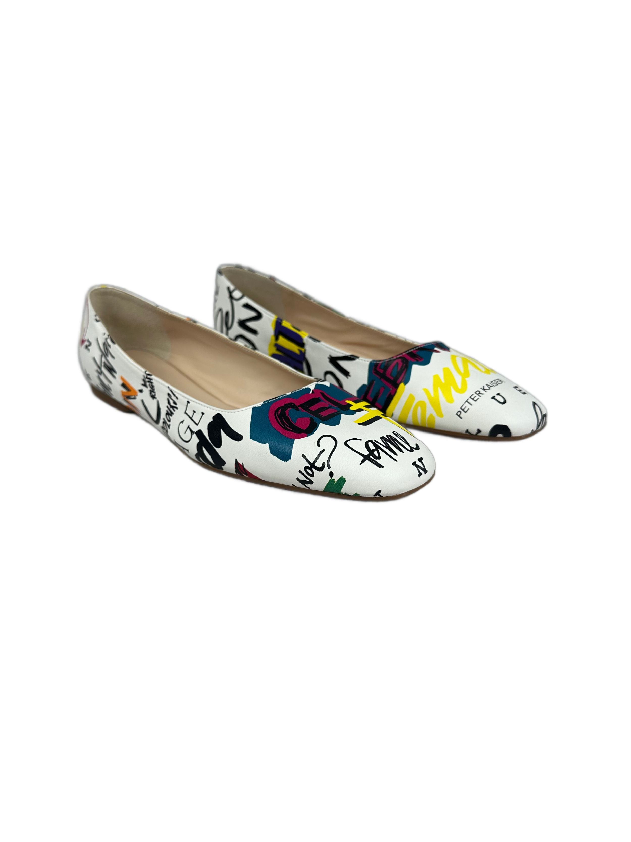 Peter Kaiser women's ballerinas with retro graffiti print