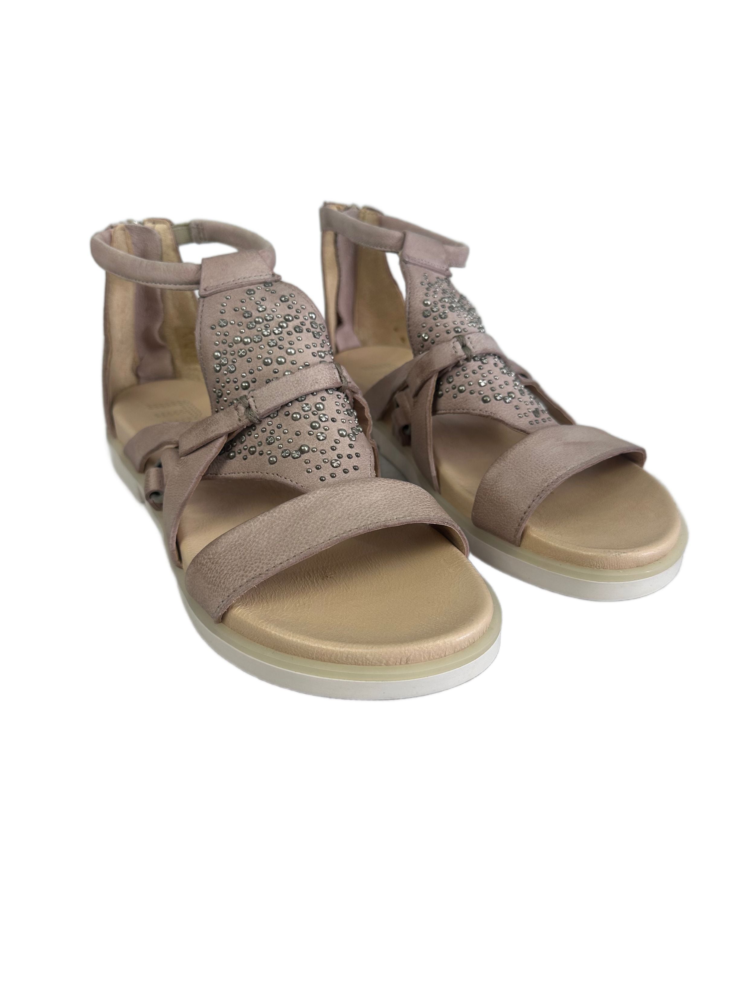 Women's genuine leather sandals MJUS, beige