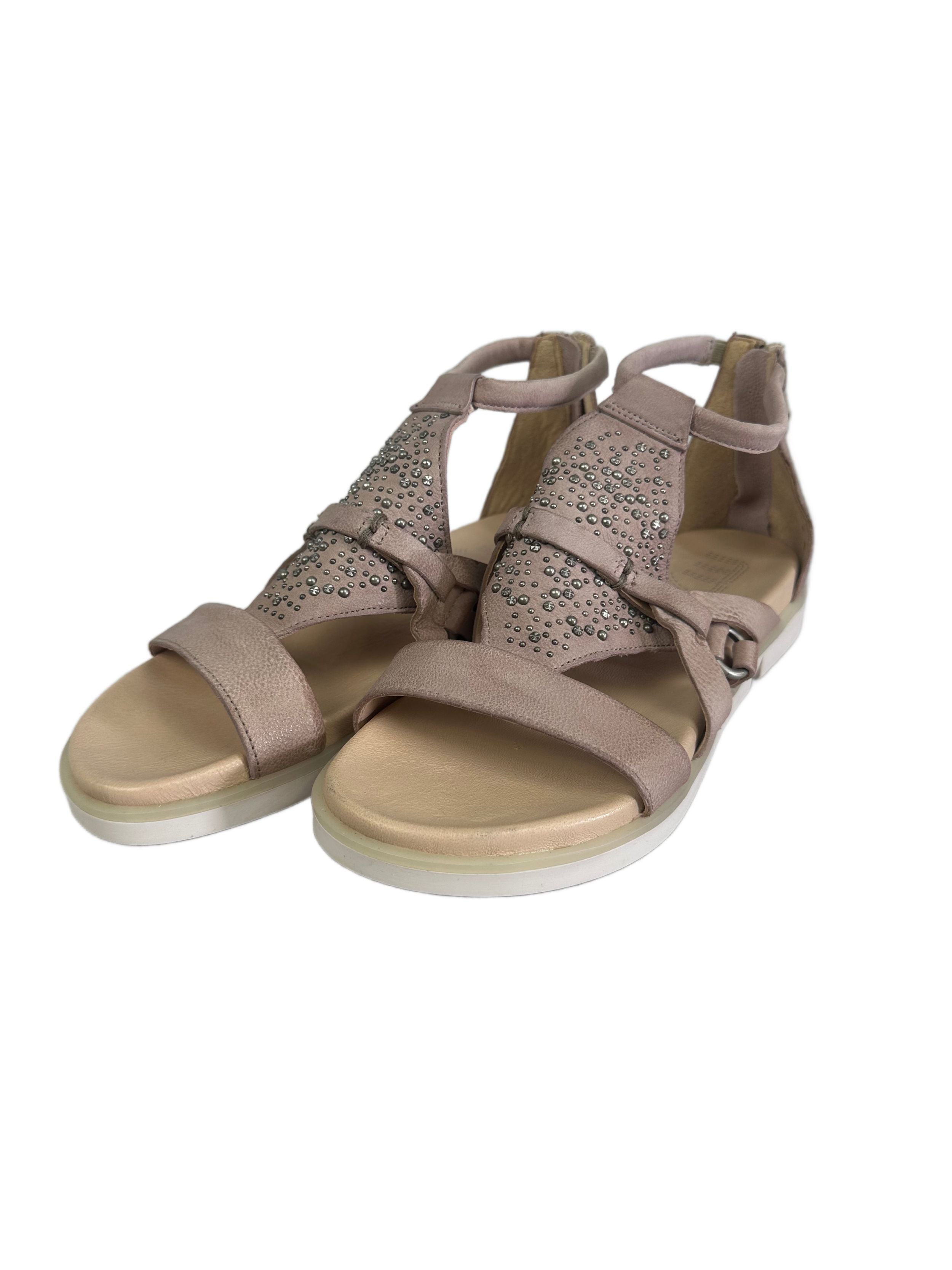 Women's genuine leather sandals MJUS, beige