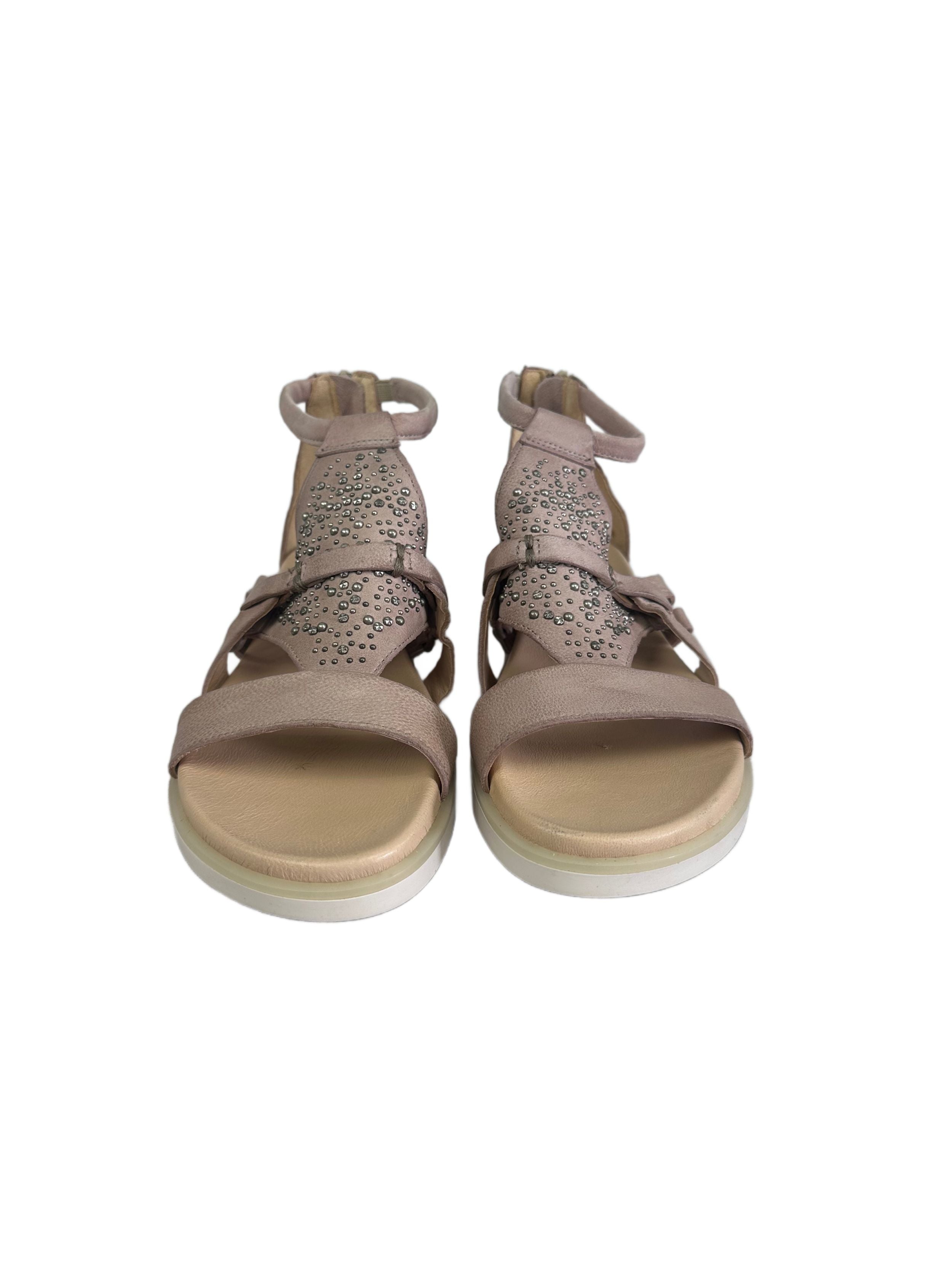Women's genuine leather sandals MJUS, beige