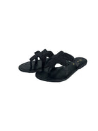 Women's leather slippers with decorative beads Manoukian, black